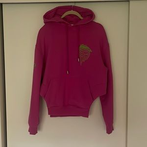 Fenty Beauty Pink Hoodie with Green Leaf Design